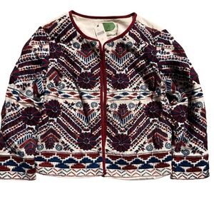 Anthropology crop artisan embroidered jacket NWT XS